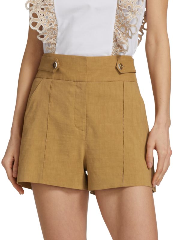 Veronica Beard Betty Stretch-Linen Shorts